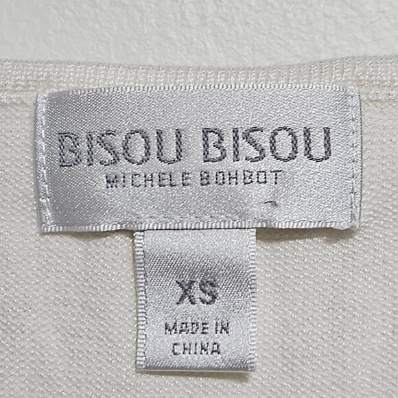 Bisou Bisou Michele Bohbot White Knit Cold Shoulder Sweater Womens Size XS - Picture 4 of 5